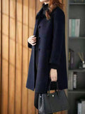 Beaumama manteau en laine grossesse classe vintage poches boutonnage manteau d'hiver femme enceinte cape