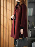 Beaumama manteau en laine grossesse classe vintage poches boutonnage manteau d'hiver femme enceinte cape
