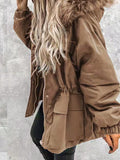 Beaumama parka avec fausse fourrure à capuche mode hiver femme veste