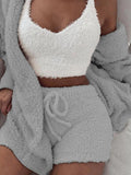 Beaumama ensembles de pyjama courte en polaire 2 pièces femme d'intérieur