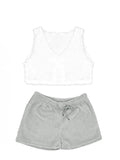 Beaumama ensembles de pyjama courte en polaire 2 pièces femme d'intérieur