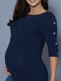 Beaumama t-shirts allaitement boutons col rond manches 3/4 femme enceinte