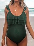 Beaumama maillot de bain une pièce grossesse volants dos nu plage femme enceinte