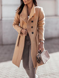 Beaumama manteau en laine boutonnage ceinture oversize longues manteau d'hiver femme enceinte