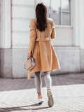 Beaumama manteau en laine boutonnage ceinture oversize longues manteau d'hiver femme enceinte