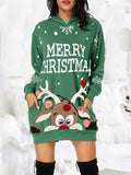 Beaumama robe pull grossesse noël élan poches capuche oversize femme enceinte