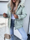 Beaumama doudoune pelzkragen poches capuche oversize manteau d'hiver femme enceinte