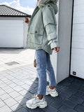Beaumama doudoune pelzkragen poches capuche oversize manteau d'hiver femme enceinte