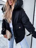 Beaumama doudoune pelzkragen poches capuche oversize manteau d'hiver femme enceinte