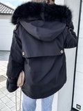 Beaumama doudoune pelzkragen poches capuche oversize manteau d'hiver femme enceinte