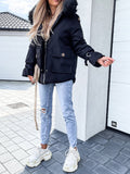 Beaumama doudoune pelzkragen poches capuche oversize manteau d'hiver femme enceinte