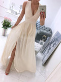 Beaumama grossesse robe longue mousseline fendu le côté v-cou chic robes de soirée femme enceinte