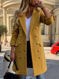 Beaumama mi-longue manteau en laine double boutonnage décontracté femme enceinte caban