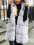 Beaumama grossesse manteau fausse fourrure à capuche sans manches femme enceinte hiver gilet veste