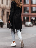 Beaumama manteau en laine ceinture poches double boutonnage oversize longue manteau d'hiver femme enceinte