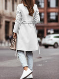 Beaumama manteau en laine ceinture poches double boutonnage oversize longue manteau d'hiver femme enceinte