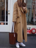 Beaumama grossesse manteau long cheville en laine double boutonnage ample élégant femme blouson