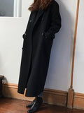 Beaumama grossesse manteau long cheville en laine double boutonnage ample élégant femme blouson