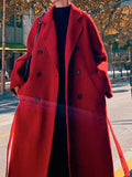 Beaumama manteau en laine grossesse double boutonnage ceinture manteau d'hiver femme enceinte