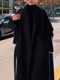 Beaumama manteau en laine grossesse double boutonnage ceinture manteau d'hiver femme enceinte
