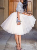 Beaumama jupe mi-longue tutu en tulle taille haute grande taille mode femme blanche