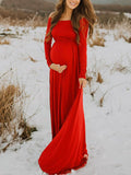 Beaumama robes de séance photo grossesse Élégant demoiselle simplee plissé épaules dénudées femme enceinte